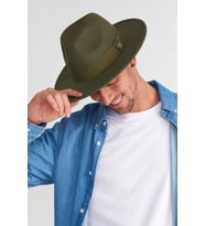 Erkek Ayarlanabilir Haki Fedora Şapka