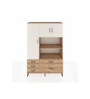 Hyperion Dolap 7 Raflı 5 Çekmeceli 3 Kapaklı 132x44x195 Çam-Aytaşı/Çam