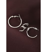 Düğüm Model Gümüş Renk Metal Çoklu Halka Küpe 5886 - GLST3801-6500