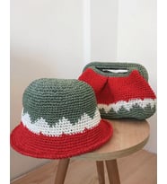 Kırmızı El Çantası, Desenli Turuncu Clutch,  Tutmalı Örgü El Çantaları , Kemzey Handmade Çanta (Kırmızı)