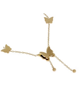 Kadın Kelebek Model Gold Renk Çelik Halhal