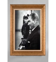 Çerçeveli Paspartulu Atatürk Tablo a104 (Gold)