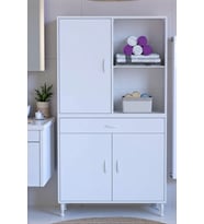 Eliusta Vellum Beyaz Dolap 95x173x32,5 cm Ebatlarında Çok Fonksiyonlu 95 cm Genişlikte Banyo Dolabı