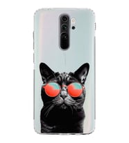 PrintiFy Xiaomi Redmi Note 8 Pro ile Uyumlu Kedi 3 Kamera Korumalı Şeffaf Kılıf