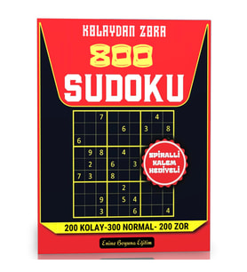Kolaydan ZORA 800 Sudoku Spiralli Büyük BOY Kitabı (Cevaplarıyla)