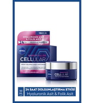 NIVEA Cellular Expert Filler Yoğun Yaşlanma Karşıtı Gece Yüz Bakım Kremi 50ml, Hyaluronik Asit, Folik Asit