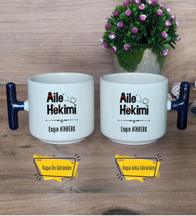 Aile Hekimi Kupa Bardak T Lacivert Kulplu Doktora Tıp Bayramı Hediyesi