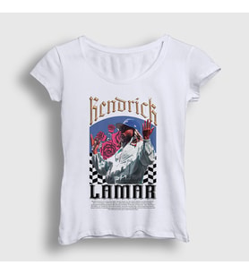 Presmono Kadın Beyaz Roses Rapper Kendrick Lamar T-Shirt 487181tt