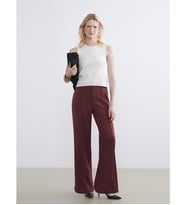 LCW Comfort Mürdüm Beli Lastikli Kadın Süet Pantolon