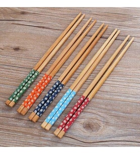 Chopstick Japon Çin Yemek Çubuğu 10 Çift Yıkanabilir Bambu