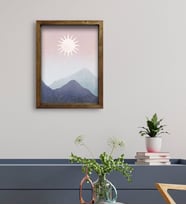 BK Gift Otel Odası Konseptli Doğal Masif Ahşap Çerçeveli Tablo 45x65cm-84