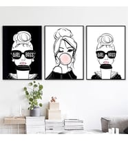 Patron Kız 3 lü Duvar Posteri - Çerçevesiz