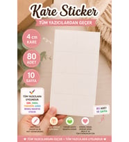 Kare 80 Adet Boş Sticker - 4 cm - Tüm Yazıcılara Uyumlu Sticker Kağıdı - Yapışkanlı Etiket