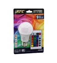 ATC-RGB-9W  KUMANDALI   9W=60W  RGB=16-RENKLİ LED AMPUL E27 800 LÜMEN 6500K 25.000 SAAT ÖMÜR (4767)