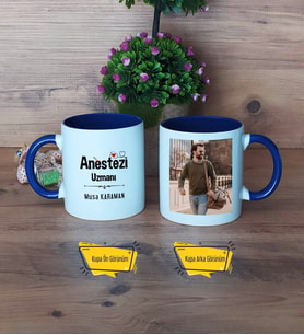 Anestezi Uzmanı Kupa Bardak Lacivert Fotoğraflı Tıp Bayramı Hediyesi