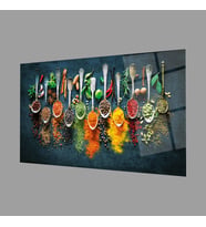 Baharatlar 4mm Dayanıklı Cam Tablo Temperli Cam, Spices Glass Wall Decor