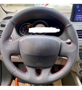 Fluence Araca Özel Direksiyon Kılıfı Boş Paket (Düz Nokta Kırmızı Dikişli) (Karışık)