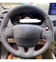 Fluence Araca Özel Direksiyon Kılıfı Boş Paket (Düz Nokta Kırmızı Dikişli) (Karışık)