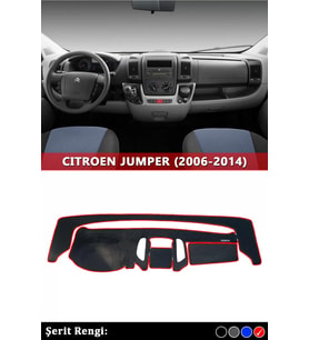 Cıtroen Jumper (2006-2014) Uyumlu 3d Torpido Kılıfı Panel Koruyucu Göğüs Kaplama - Kırmızı Şerit