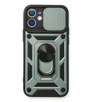 Newface Apple iPhone 11 Kılıf Pars Lens Yüzüklü Silikon - Yeşil