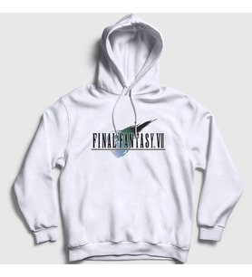 Presmono Unisex Beyaz Logo Final Fantasy Vii Kapüşonlu Sweatshirt 436117tt