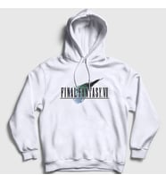 Presmono Unisex Beyaz Logo Final Fantasy Vii Kapüşonlu Sweatshirt 436117tt