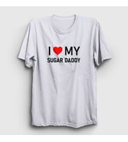 Presmono Unisex Beyaz I Love My Sugar Daddy T-Shirt 427758tt (Beyaz)