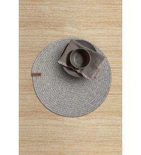 Koza Home Cesta Amerikan Servis El Yapımı Pamuklu Gri Jüt Örme Dekoratif Düz Supla 37x37cm 9681