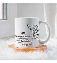 Öğretmenler Günü İçin Kişiye Özel Porselen Kupa Bardak - BY-KP-0000302 (Beyaz)