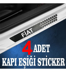 Fiat uyumlu  özel Oto Kapı eşikleri Sticker Karbon 4 Adet