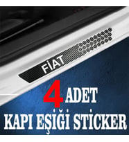 Fiat uyumlu  özel Oto Kapı eşikleri Sticker Karbon 4 Adet