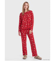 LCW Young Kırmızı Baskılı Kadın Pijama Takımı