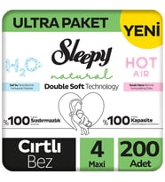 Sleepy 4 Beden Double Soft Natural Bebek Bezi Ultra Paket 100x2 200 Adet