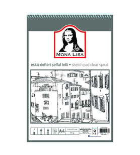 MONA LISA MN04-4 ESKİZ DEFTERİ ŞEFFAF TELLİ A4 95G 20 YP