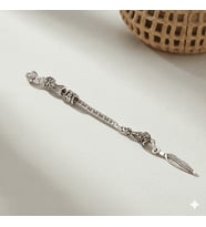 Uzun Yaprak Temalı Foxtail Zincirli Tek Kamçılı Kararmaz Metal Püskül