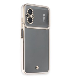 Poco M5 Kılıf Liva Lens Silikon - Beyaz