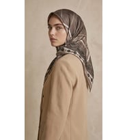 Levidor Kristal Eşarp Ekose Desen Kahve