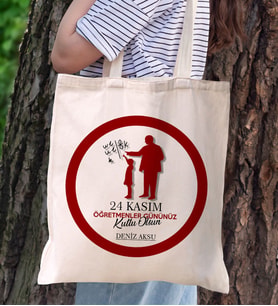 BK Gift Kişiye Özel Öğretmenler Günü Tasarımlı Kanvas Bez Çanta- 10, Öğretmene Hediye, Öğretmenler Günü
