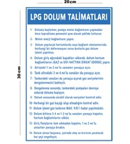 Metal LPG Dolum Talimatları 20cm x 30cm A4 Büyüklüğünde Uyarı Levhası Yönlendirme Tabelası