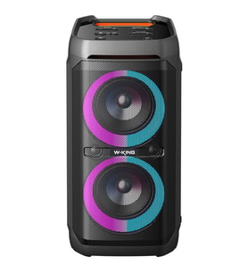 W-KING T11 Bluetooth Hoparlör 220W Partybox 24S Dinleme Işıklı IPX6 Kablosuz Stereo TWS Ses Bombası Siyah