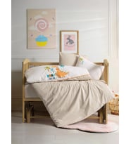 Cotton Box Punch Nakışlı Bebek Nevresim Takımı Kiddo Krem
