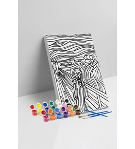Çığlık Tablosu Desenli Mandala Tuval Boyama Seti 40x50 cm