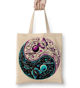 Ying Yang Bez Çanta Uzun Saplı