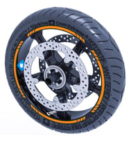 Floresan Turuncu 4 Parçalı Kesikli Jant Şeridi Sticker Reflektif, Floresan, Özel