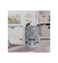 MEKTA HOME BEBEK VE ÇOCUK ODASI Çapa Desenli Gri Oyuncak Sepeti