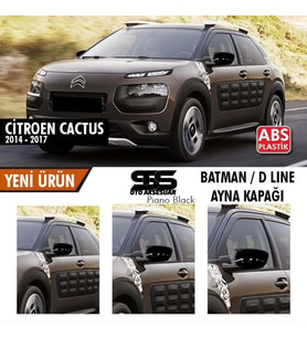 Citroen Cactus Batman Yarasa Ayna Kapağı Piano Black / 2014-2017