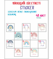 Gökkuşağı Etiket Bebek Sünnet Madlen Çikolata 48 Adet 3,5*3,5 cm YAPIŞKANLI