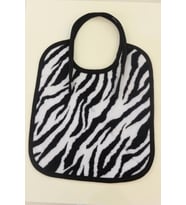 Ender Home Bebek Mama Önlüğü Baskılı Bukle Biyeli Pamuklu Havlu Bebek Önlüğü Zebra Desen-Si