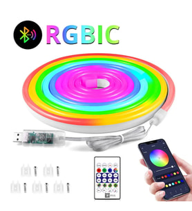 Neon LED Esnek Aydınlatma - RGB MAGIC SMART - 5 Metre Paket IP67 - Uzaktan Kumanda + Uygulama (5343)