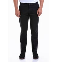 Hatemoğlu Siyah Regular Fit Yüksek Bel Düz Paça Basic Kanvas Pantolon (Siyah)